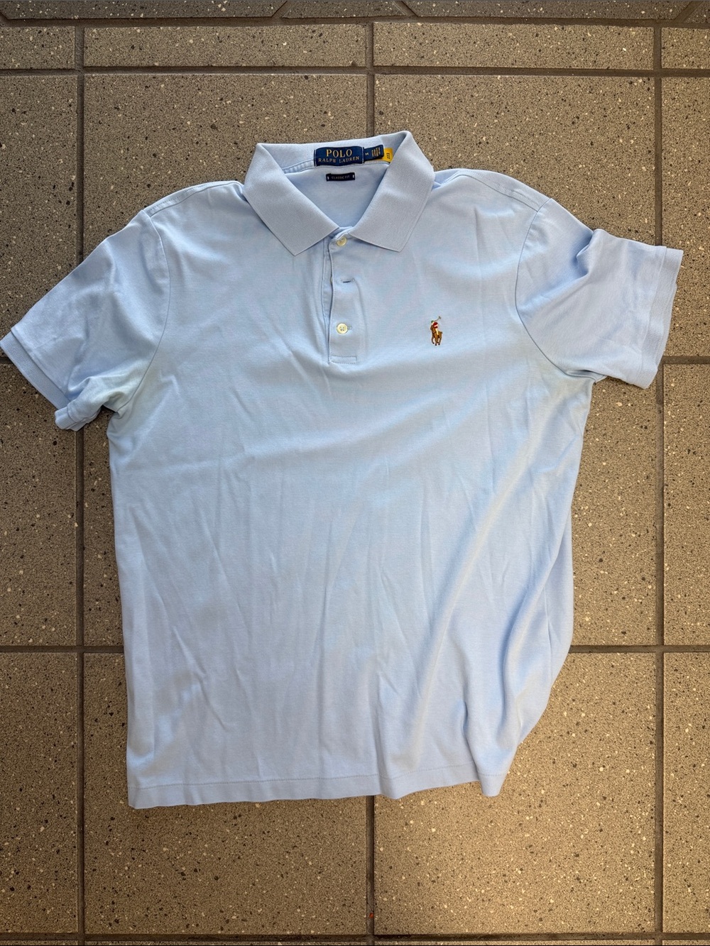 Polo by Ralph Lauren Light Blue Short-Sleeve Cotton Polo with Embroidered Pony